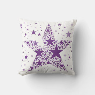 Cojín Decorativo Estrella grande hecha de pequeñas estrellas en vio