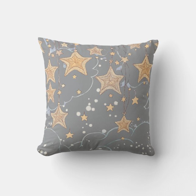 Cojín decorativo Estrella Gray Wish (Anverso)