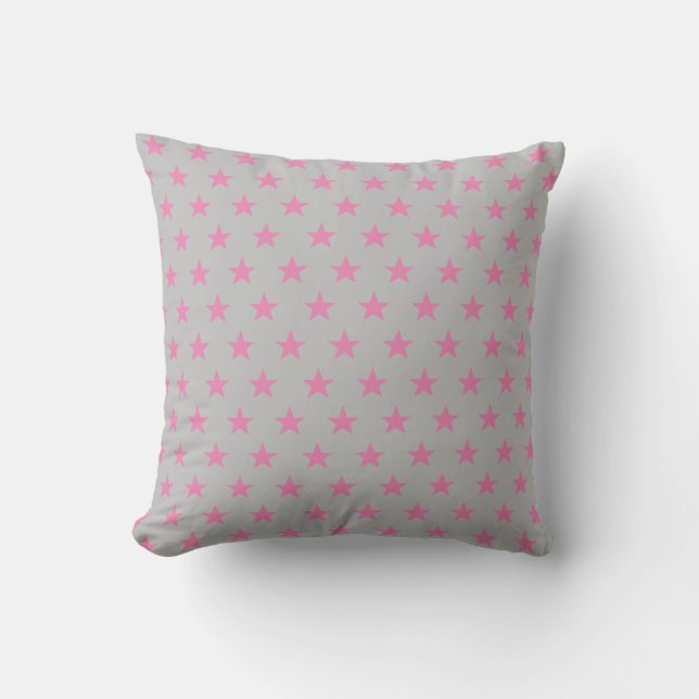 Cojín Decorativo Estrella gris y rosa reversible (Anverso)
