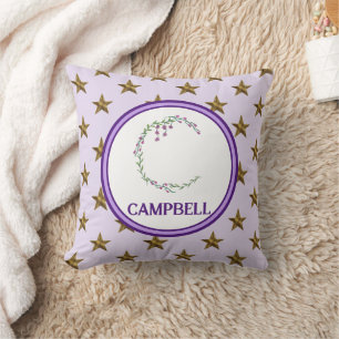 Cojín Decorativo Estrella Monograma Inicial Floral Naturaleza Decor