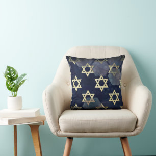 Cojín Decorativo Estrella múltiple Happy Hanukkah de SlipperyJoe de