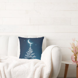 Cojín Decorativo Estrella navidad gritando desde una luna creciente