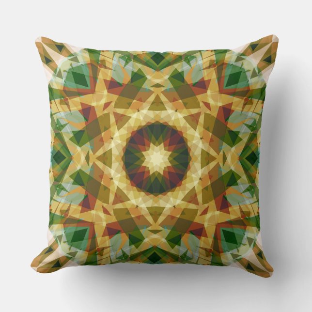 Cojín Decorativo Estrella navidad invierno Verde otoño marrón (Anverso)