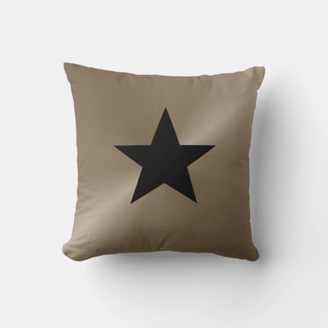 Cojín Decorativo Estrella negra en la impresión moderna de moda (Anverso)