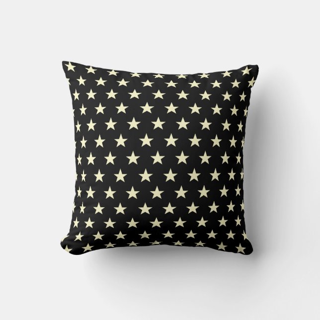 Cojín Decorativo Estrella negra y crema reversible (Anverso)