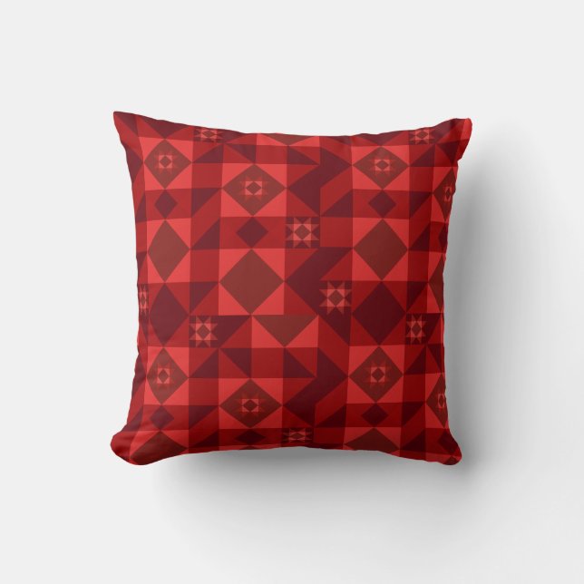 Cojín Decorativo Estrella nórdica roja brillante (Anverso)