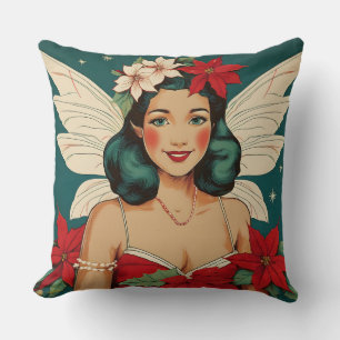 Cojín Decorativo Estrella Pin-Up Tropical Retro de Navidad de los 5