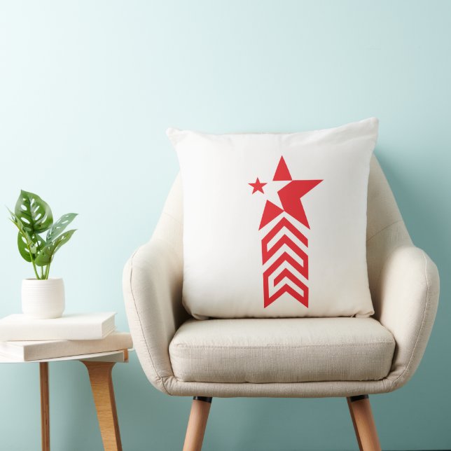 Cojín Decorativo Estrella Roja con Flechas de Chevron (Silla)