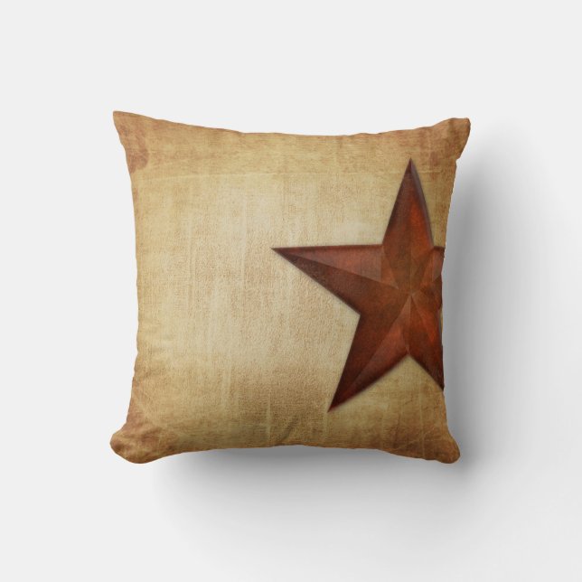 Cojín Decorativo Estrella rústica del granero (Anverso)
