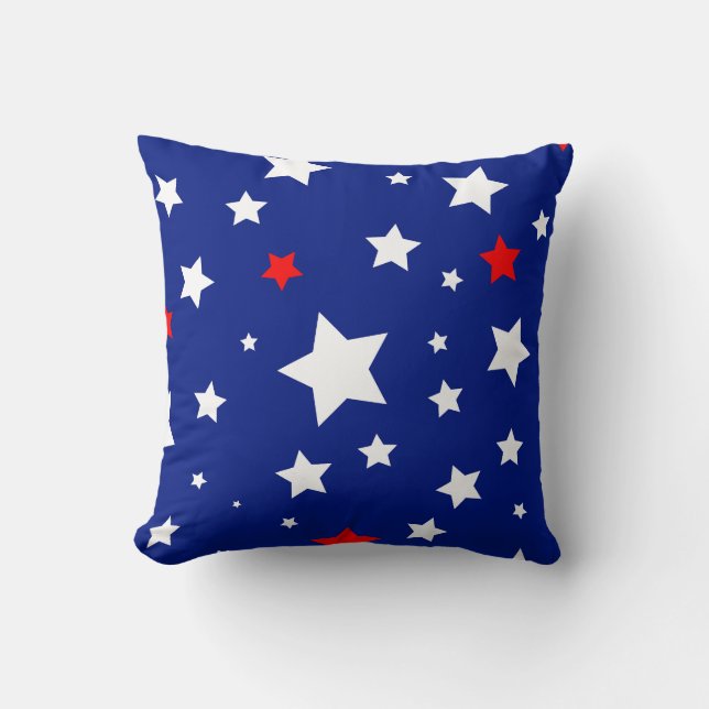 Cojín Decorativo Estrellado Patriótico (Anverso)
