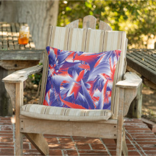 Cojín Decorativo Estrellas abstractas  Rojo Blanco y Azul