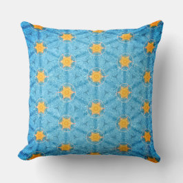 Cojín Decorativo Estrellas azul turquesa y oro