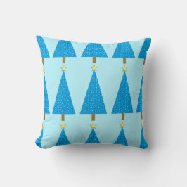 Cojín Decorativo Estrellas azules, árbol navideño moderno