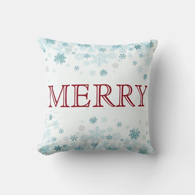 Cojín Decorativo Estrellas azules decorativas Feliz Navidad (Anverso)