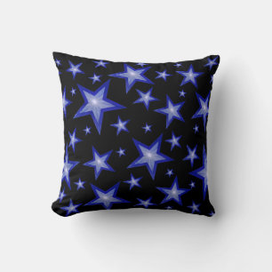 Cojín Decorativo Estrellas azules oscuras Black 'Text' square blue 