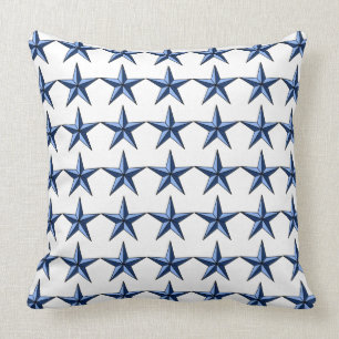 Cojín Decorativo Estrellas azules patrióticas sobre el acento de ca