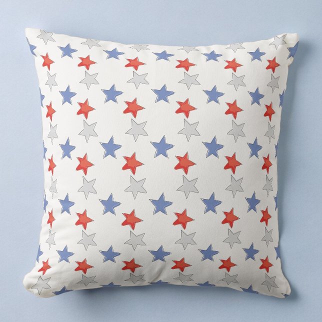 Cojín Decorativo Estrellas azules rojas patrióticas (Subido por el creador)