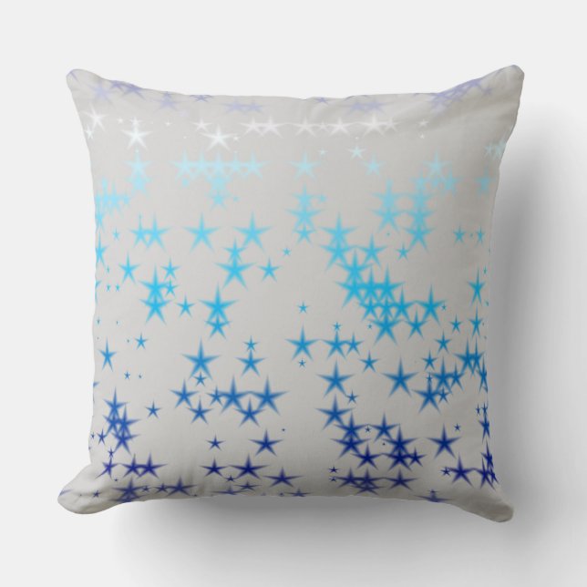 Cojín Decorativo estrellas azules y violetas (Anverso)