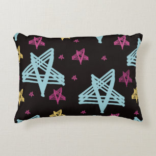 Cojín Decorativo Estrellas Balanceándose Rosa Azul Negro 