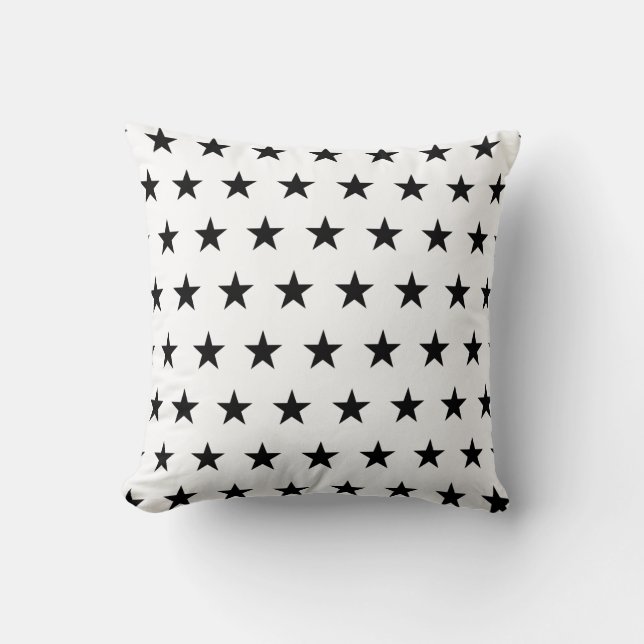 Cojín Decorativo Estrellas blancas y negras (Anverso)
