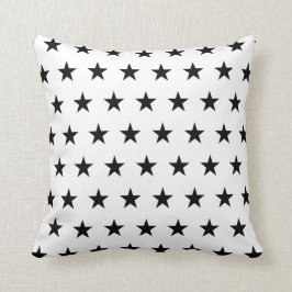 Cojín Decorativo Estrellas blancas y negras
