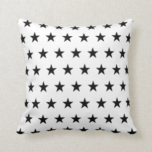 Cojín Decorativo Estrellas blancas y negras