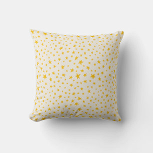 Cojín Decorativo Estrellas brillantes doradas amarillas y crema
