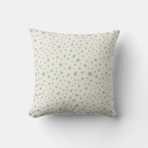 Cojín Decorativo Estrellas brillantes dusty teal y crema