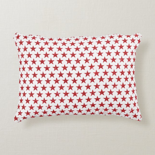 Cojín Decorativo Estrellas brillantes rojas (Anverso)