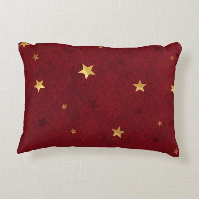 Cojín Decorativo Estrellas brillantes Royal Red (Reverso)