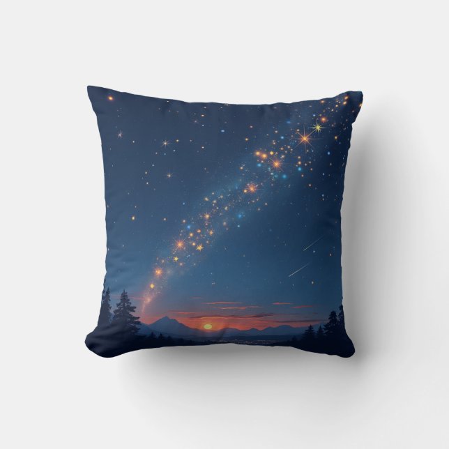 Cojín Decorativo estrellas brillantes y cielos fantásticos (Anverso)