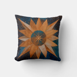 Cojín Decorativo Estrellas celestes azul oscuro místico