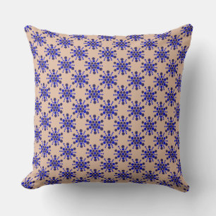 Cojín Decorativo Estrellas con puntos azules en taupe