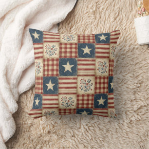 Cojín Decorativo Estrellas de Americana Patriótica Casa de Campo Rú