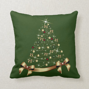Cojín Decorativo Estrellas de árbol de Navidad moderno ornamento co