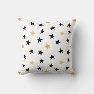 Cojín Decorativo Estrellas de juego - Pillow negro y dorado