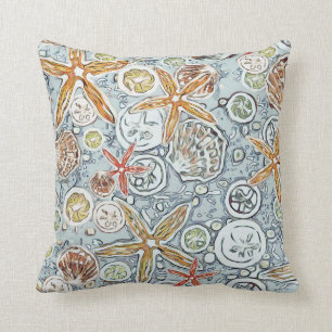 Cojín Decorativo Estrellas de mar de la playa del batik y pintura