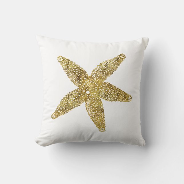Cojín Decorativo Estrellas de mar del oro (Anverso)