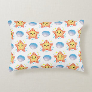 Cojín Decorativo Estrellas de mar y conchas adorables