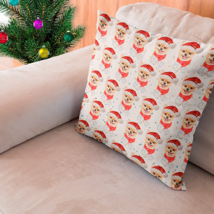 Cojín Decorativo Estrellas de Navidad de la raza de perro Pomerania