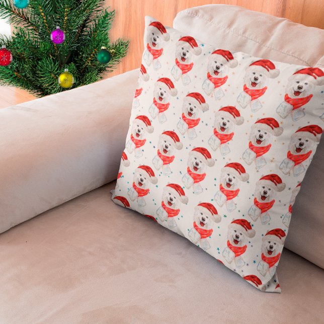 Cojín Decorativo Estrellas de Navidad de la raza de perro Samoyedo (Subido por el creador)