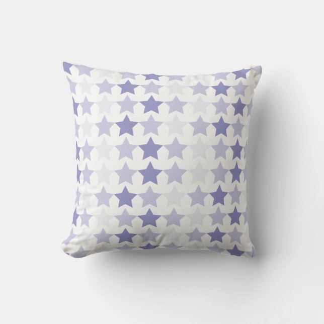 Cojín Decorativo Estrellas de Ombre Azul Patriótico (Anverso)