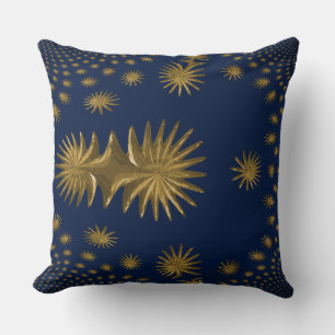 Cojín Decorativo Estrellas de oro fractales