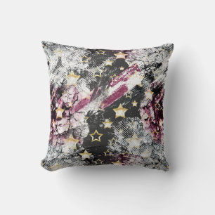 Cojín Decorativo Estrellas de oro grunge abstracto moderno urbano