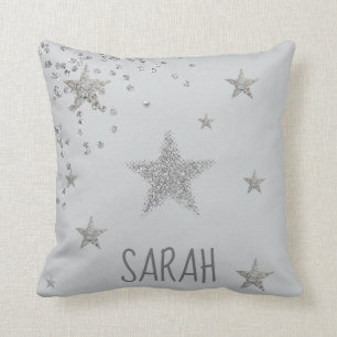 Cojín Decorativo Estrellas de plata espartana personalizadas
