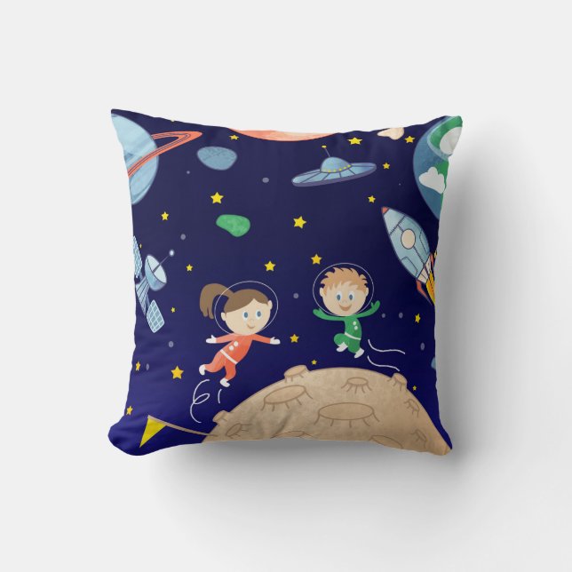 Cojín Decorativo Estrellas de satélites de naves espaciales de ater (Anverso)