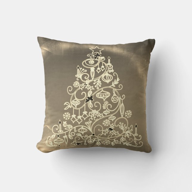 Cojín Decorativo Estrellas decorativas de arboles navideños (Anverso)