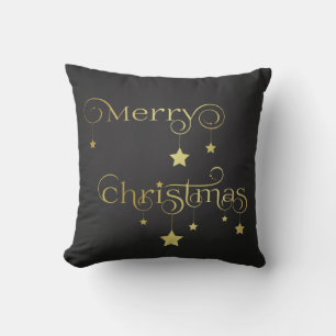 Cojín Decorativo Estrellas doradas Feliz Navidad