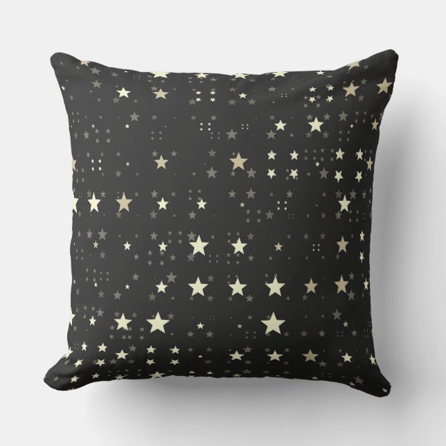 Cojín Decorativo Estrellas en blanco y negro (Anverso)