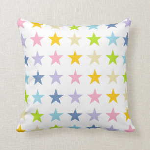 Cojín Decorativo Estrellas en colores pastel del arco iris